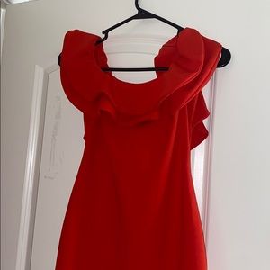 Sexy red mini dress